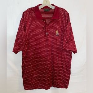 Bobby Jones Collection Golf Polo - Red/Gold -‘Bali Hai’ Embroidery-Sz XL Vintage